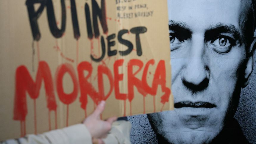 Protest pod rosyjską ambasadą po śmierci Nawalnego, 16.02.2024