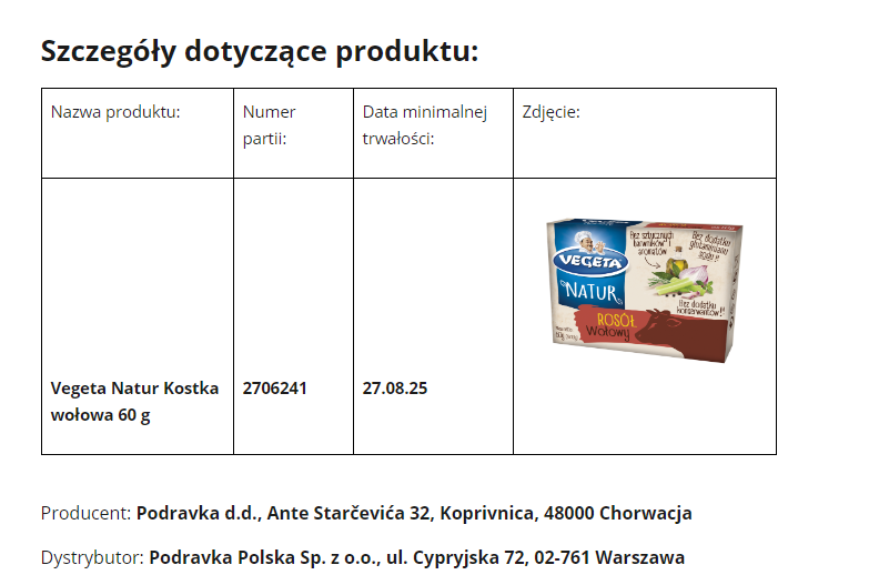 kostka rosołowa Vegeta