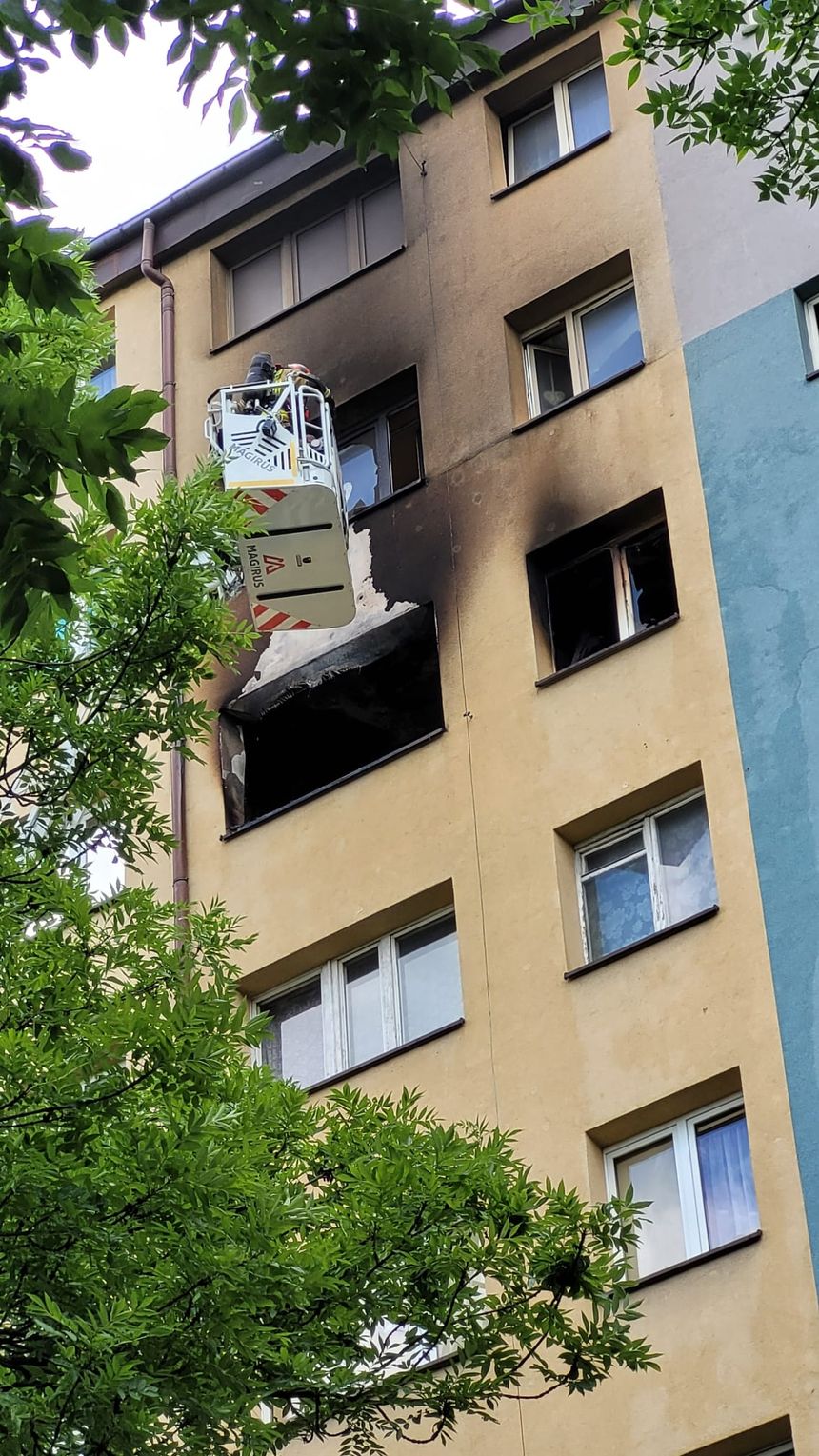 Pożar mieszkania w Tychach