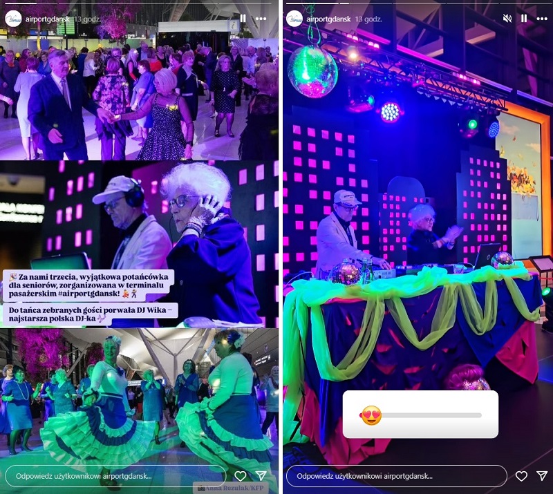 DJ Wika zadbała o muzykę na imprezie dla senior&oacute;w na lotnisku