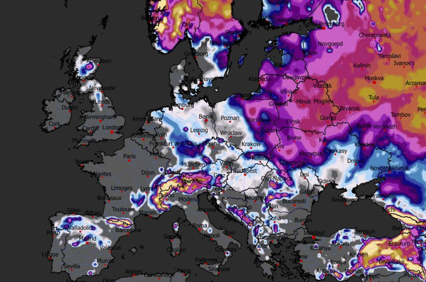 Grubość pokrywy śnieżnej 28.01