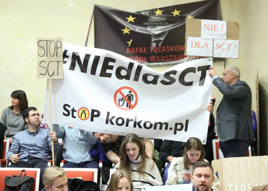 Protest przeciwko SCT w Warszawie