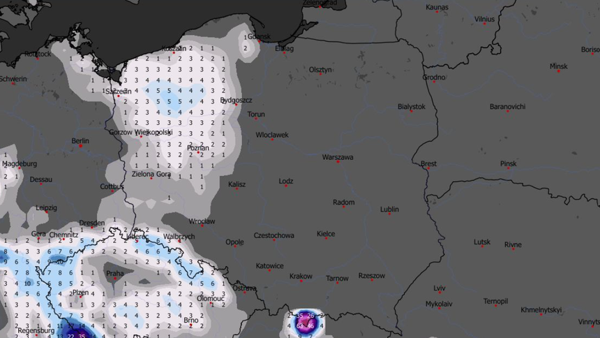 Grubość pokrywy śnieżnej 26.03