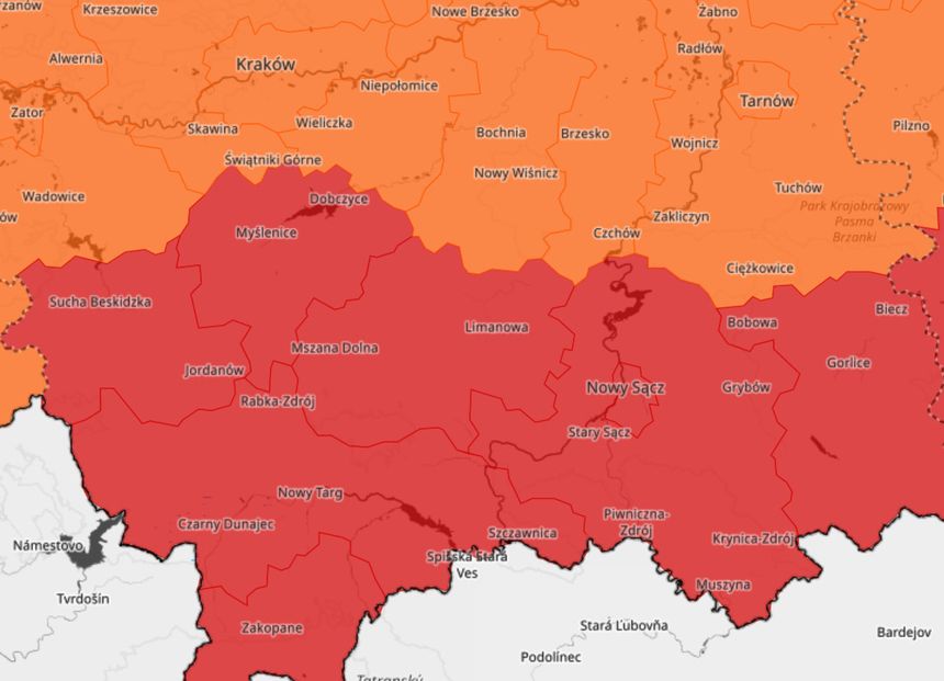 Ostrzeżenia IMGW na 2 i 3 grudnia 2023