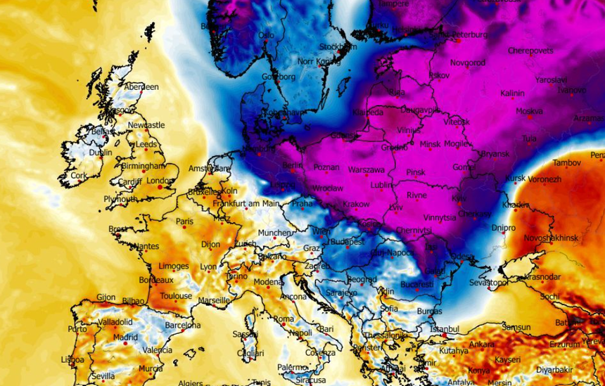 Anomalia temperatury mierzona na wysokości 2 m nad powierzchnią gruntu 01.02