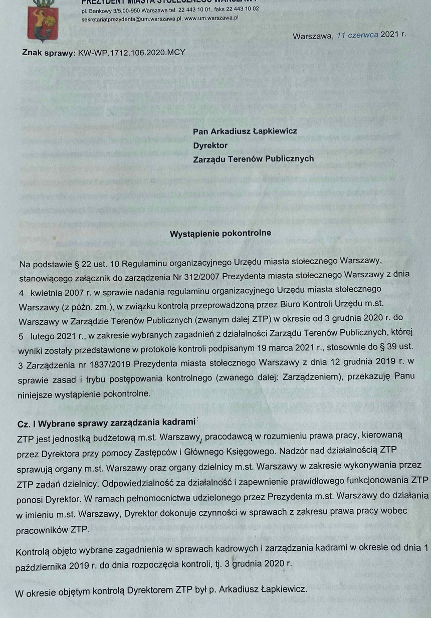 Wyniki kontroli