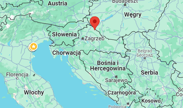 Położenie miasta Legrad w Chorwacji