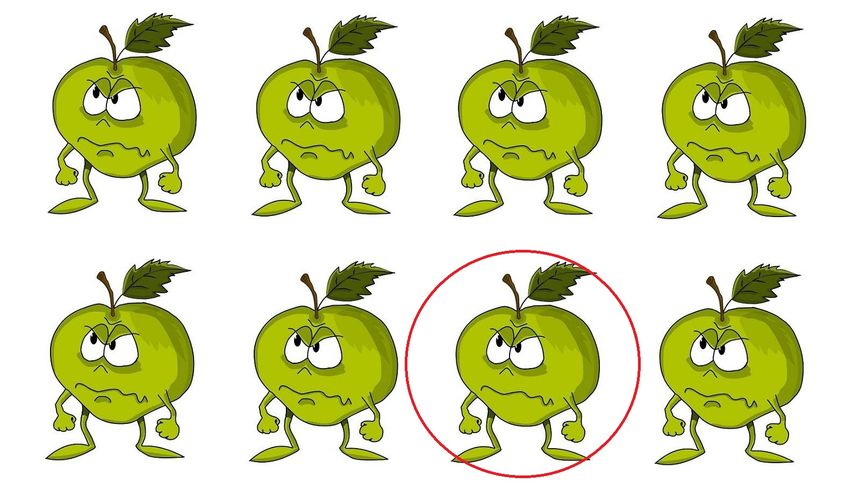 test na IQ z zaznaczoną różnicą
