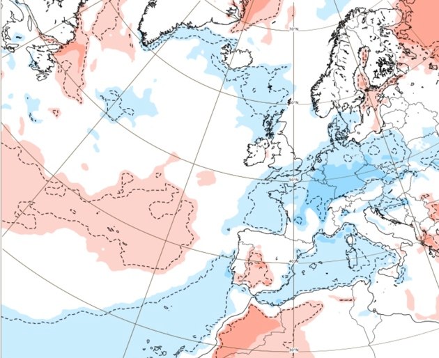 Średnia temperatura od 9.08.2021 do 16.08.2021 wg. modelu ECMWF