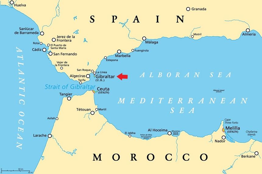 Mapa Gibraltaru
