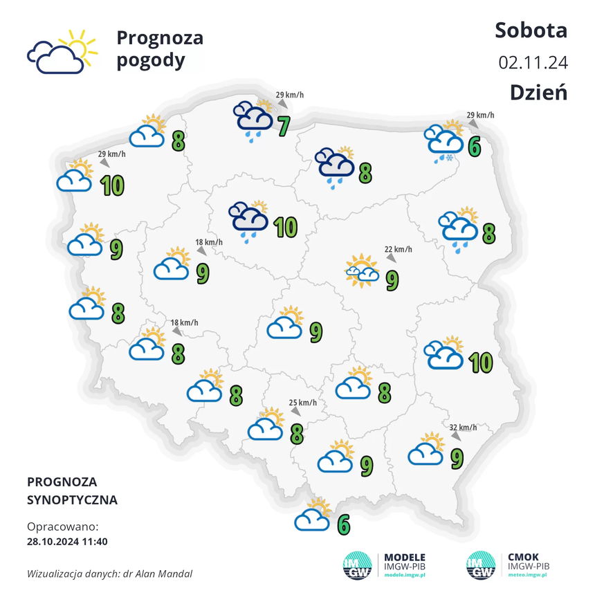 prognoza pogody na 2 listopada