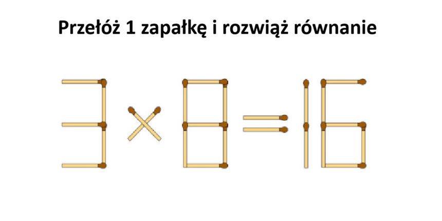 Przełóż 1 zapałkę i rozwiąż równanie