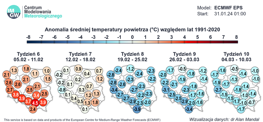 Anomalia średniej temperatury powietrza