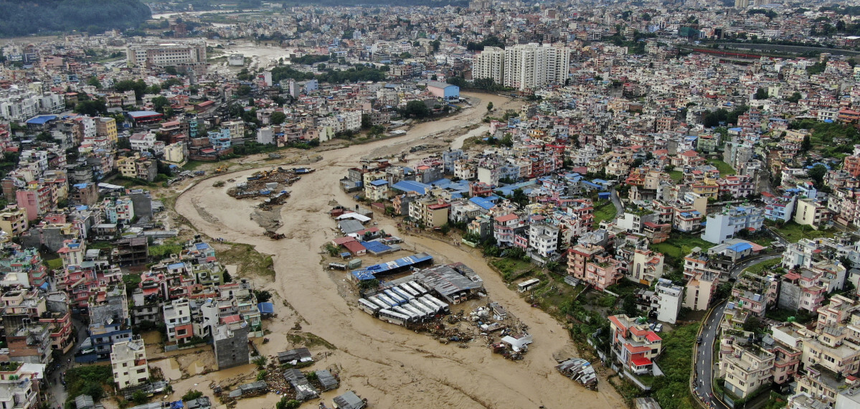 Kathmandu, powódź w Nepalu