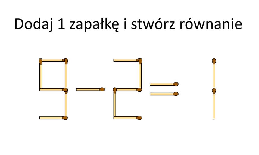 Dodaj jedną zapałkę i utwórz nowe równanie