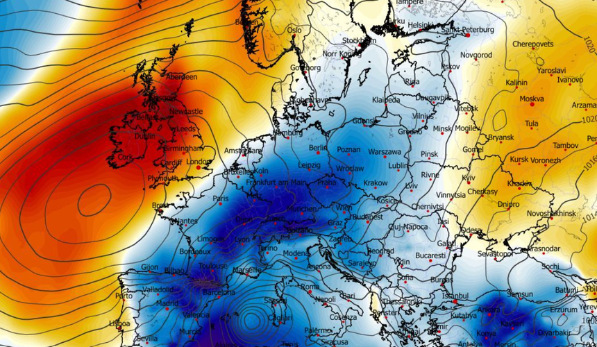 Anomalia temperatury na poziomie ciśnienia 850 hPa 02.04