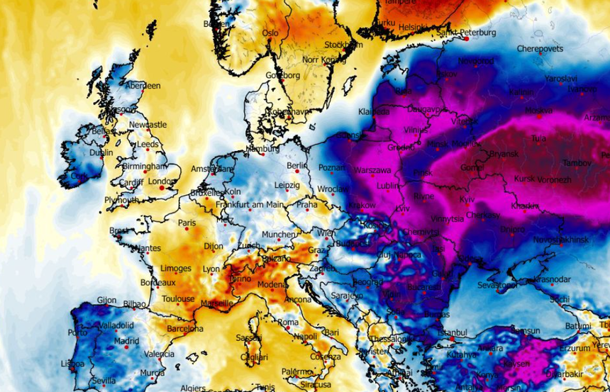 Anomalia temperatury mierzona na wysokości 2 m nad powierzchnią gruntu 18.01