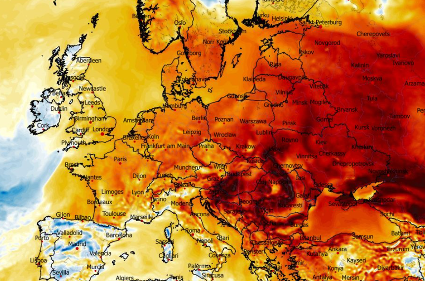 Anomalia temperatury na wysokości 2 m 13.12