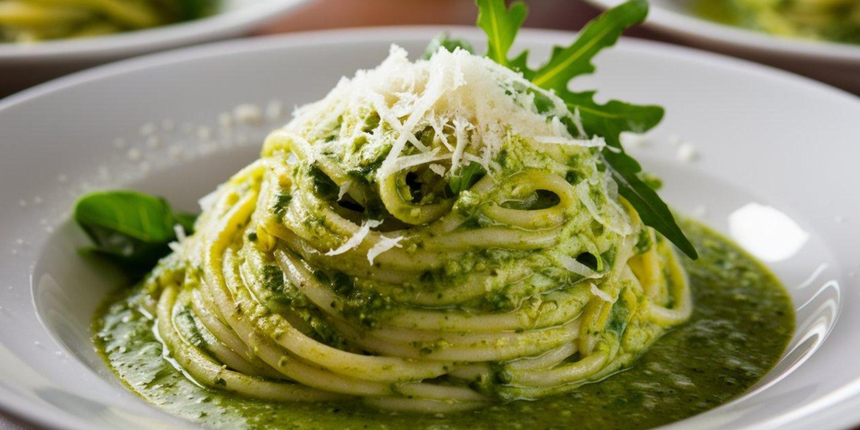 włoski makaron i pesto z rukoli