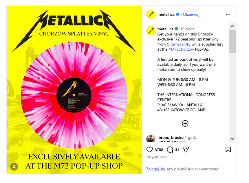 Metallica - biało-czerwony winyl