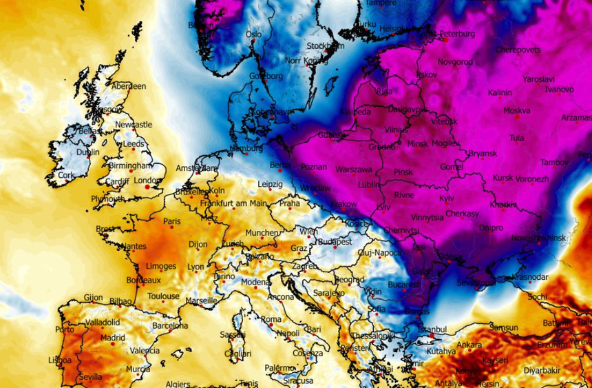 Anomalia temperatury mierzona na wysokości 2 m nad powierzchnią gruntu 01.02