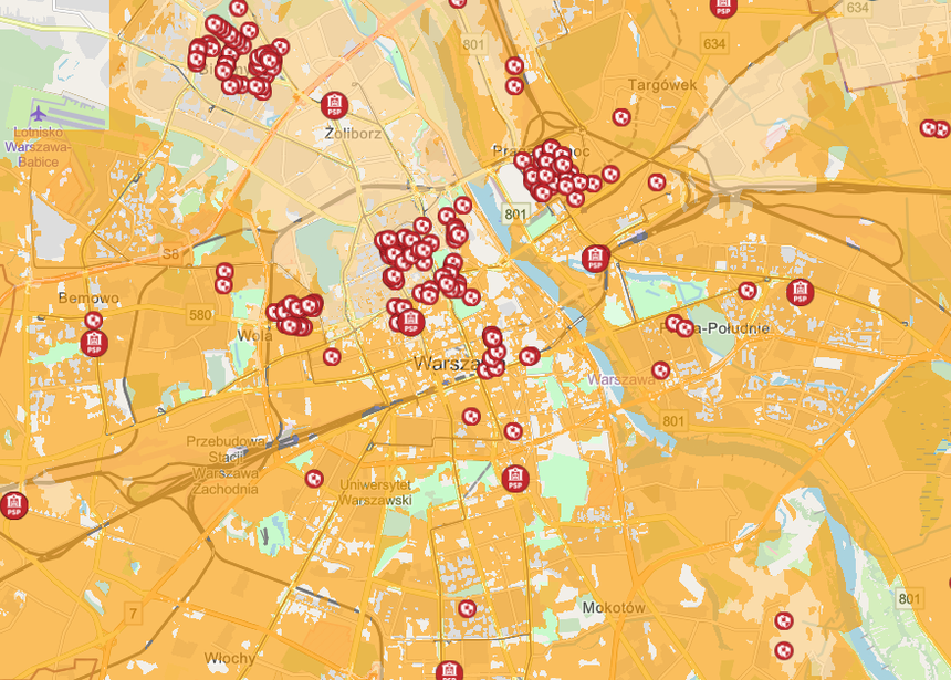 PSP pokazuje mapę schronów. Ogromna inwentaryzacja