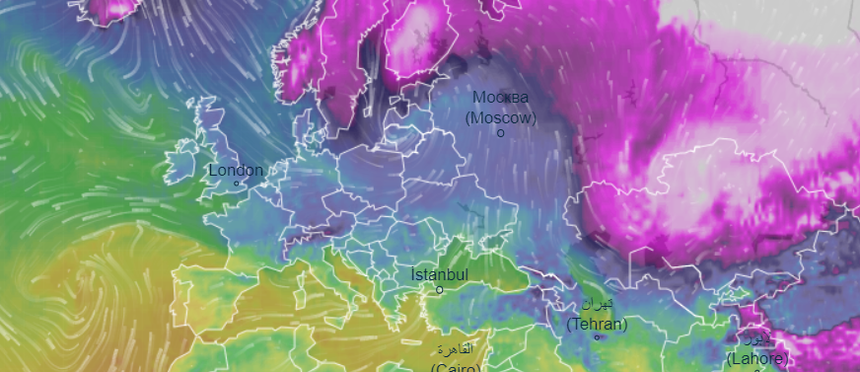 Temperatura w Europie 16.01.2024