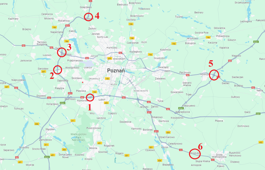 Protest rolników w Poznaniu - mapa utrudnień