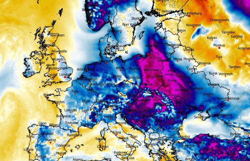 Anomalia temperatury mierzona na wysokości 2 m nad powierzchnią gruntu 21.01
