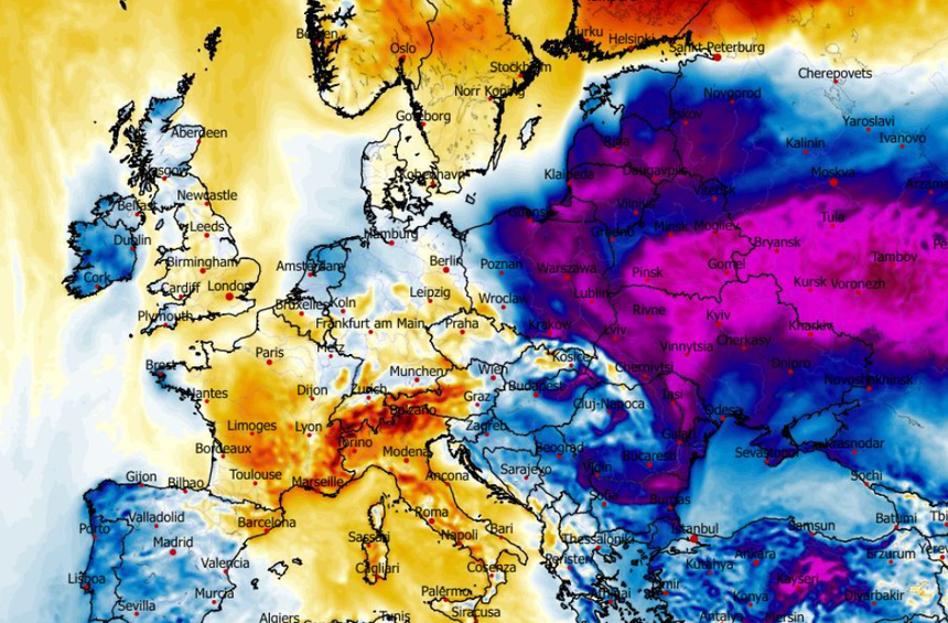 Anomalia temperatury mierzona na wysokości 2 m nad powierzchnią gruntu 18.01