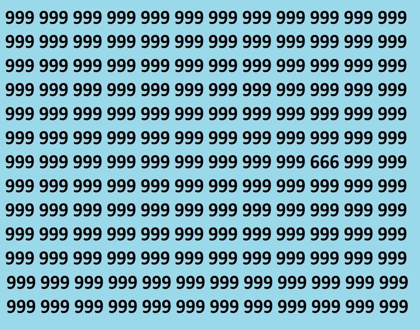 Znajdź błędnie zapisaną liczbę 999. Zadanie