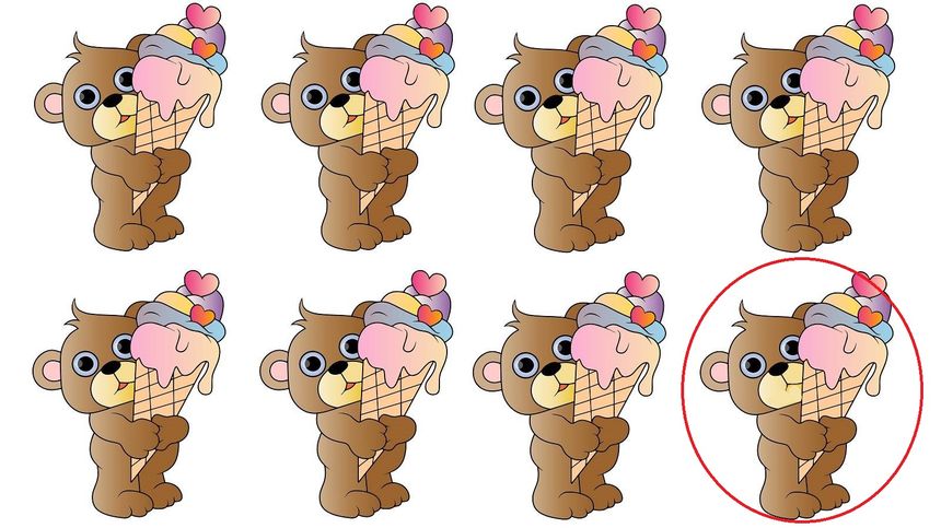 test na IQ z zaznaczonym błędem