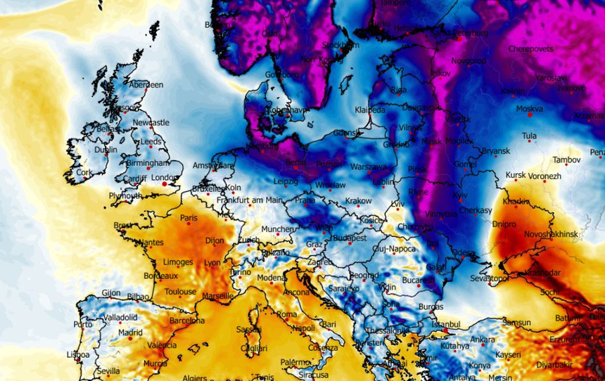 Anomalia temperatury mierzona na wysokości 2 m nad powierzchnią gruntu 19.02