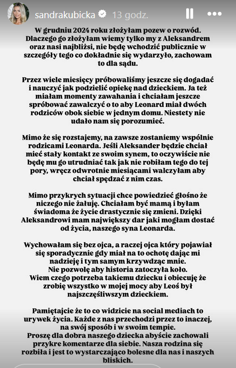 Sandra Kubicka rozwodzi się z Baronem