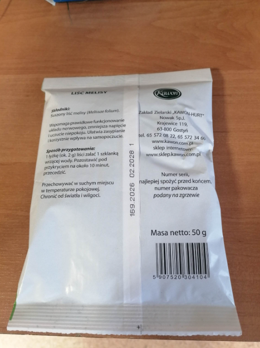 skażona melisa, GIS wycofuje produkt