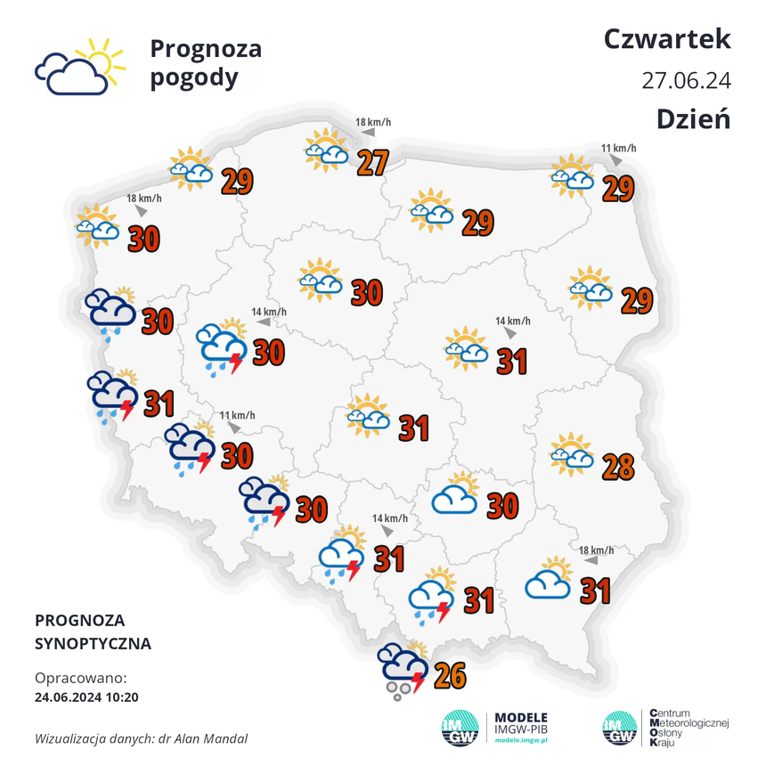 Prognoza pogody na czwartek 27.06