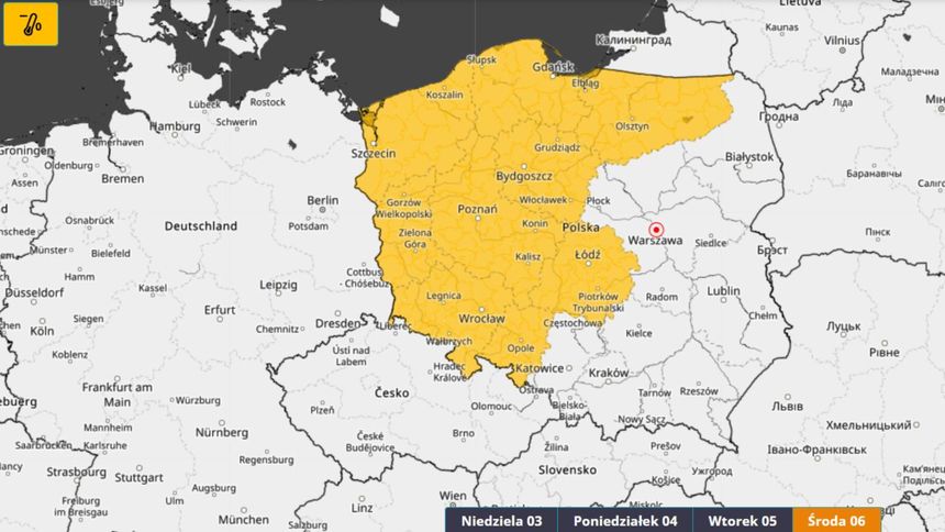 Prognoza zagrożeń na środę