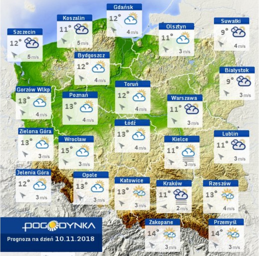 Prognoza pogody IMGW 10.11|undefined