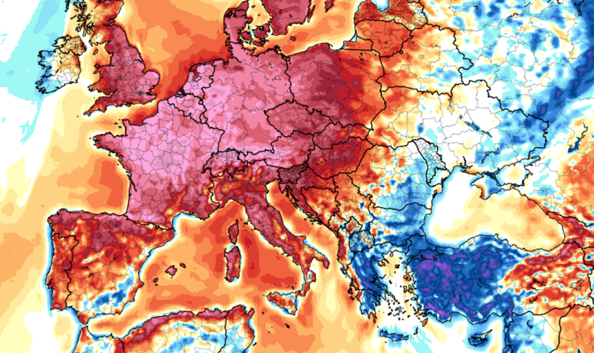 Anomalia temperatury mierzona na wysokości 2 m nad powierzchnią gruntu 19.06