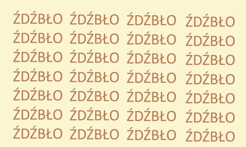 Znajdź błędnie zapisane słowo źdźbło 
