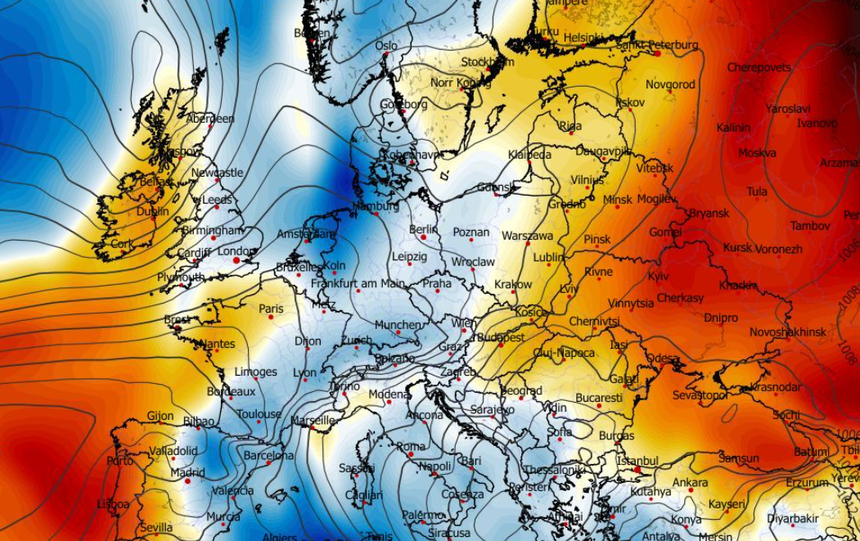 Anomalia temperatury mierzona na poziomie ciśnienia 850 hPa 03.04