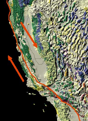 Los Angeles, ścieranie się płyt tektonicznych, Cajon Pass