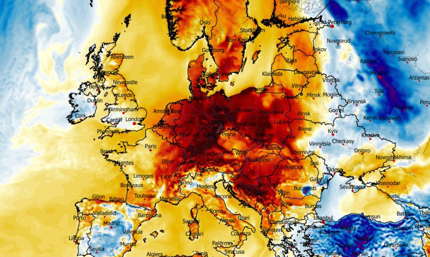 Anomalia temperatury mierzona na wysokości 2 m nad powierzchnią gruntu 26.02