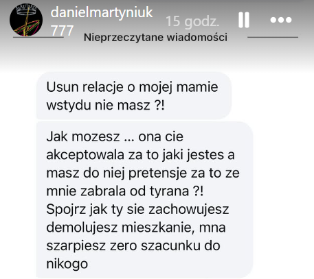 Daniel Martyniuk pokazał wiadomości z tajemniczą Victorią