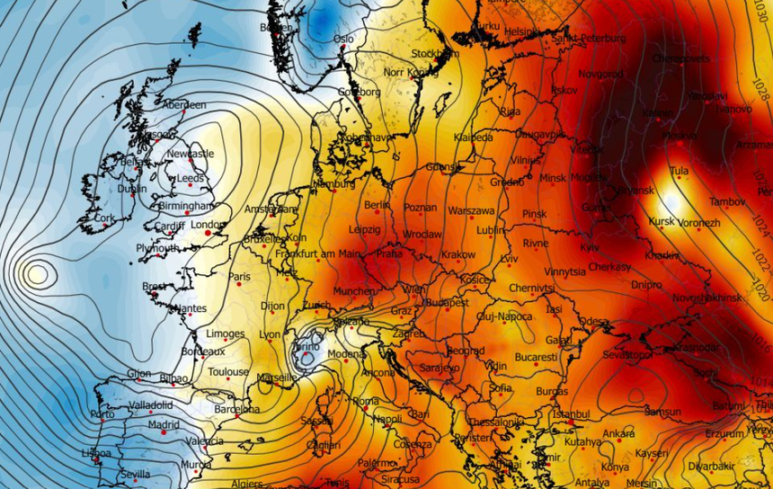 Anomalia temperatury na poziomie ciśnienia 850 hPa 31.01