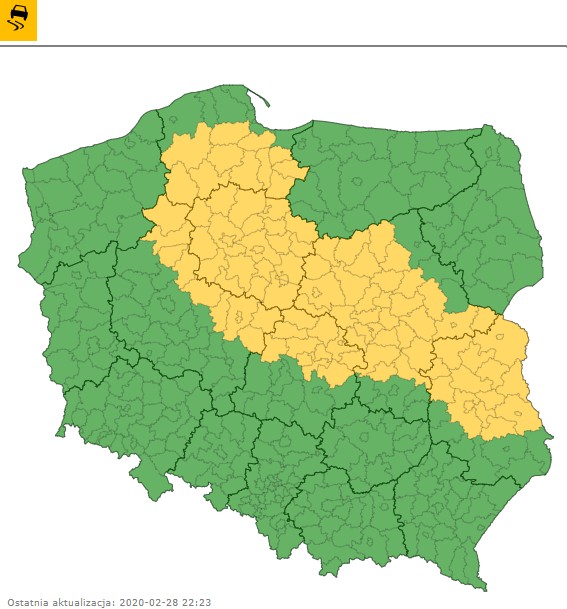 IMGW oblodzenie 28-29 lutego