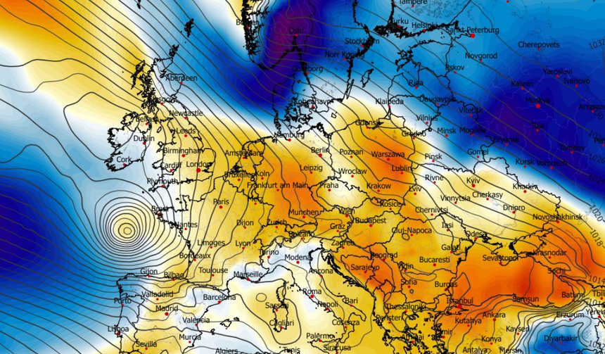Anomalia temperatury na poziomie ciśnienia 850 hPa 23.01