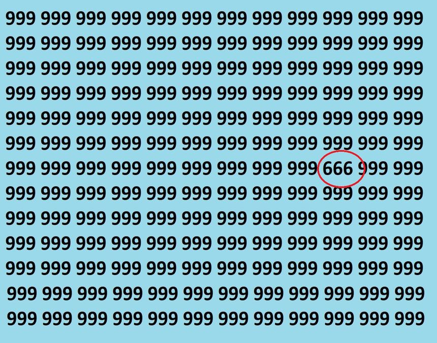 Znajdź błędnie zapisaną liczbę 999. Rozwiązanie