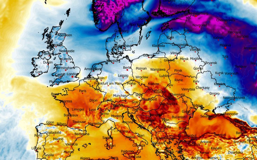 Anomalia temperatury mierzona na wysokości 2 m nad powierzchnią gruntu 06.02