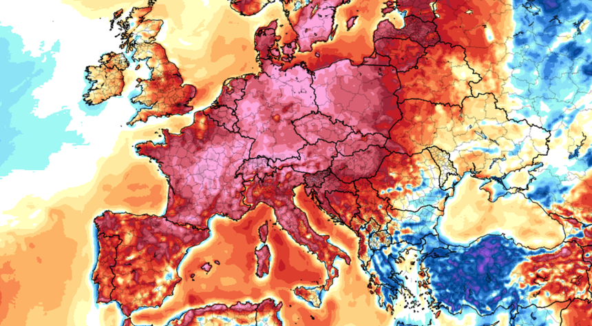 Anomalia temperatury mierzona na wysokości 2 m nad powierzchnią gruntu 20.06